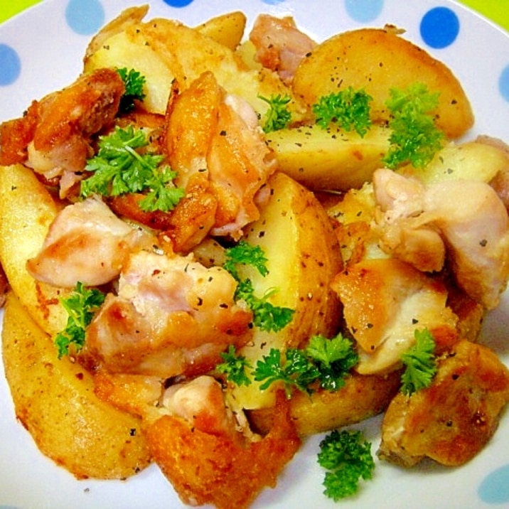 冷凍フライドポテトと鶏肉のコンソメ炒め レシピ 作り方 By Mint74 楽天レシピ